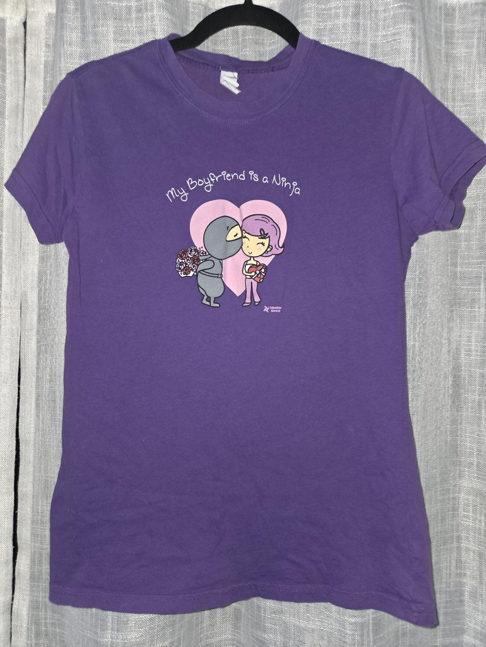 Tokyo Star Purple Short-Sleeve Tee with Pink Heart Ninja Graphic